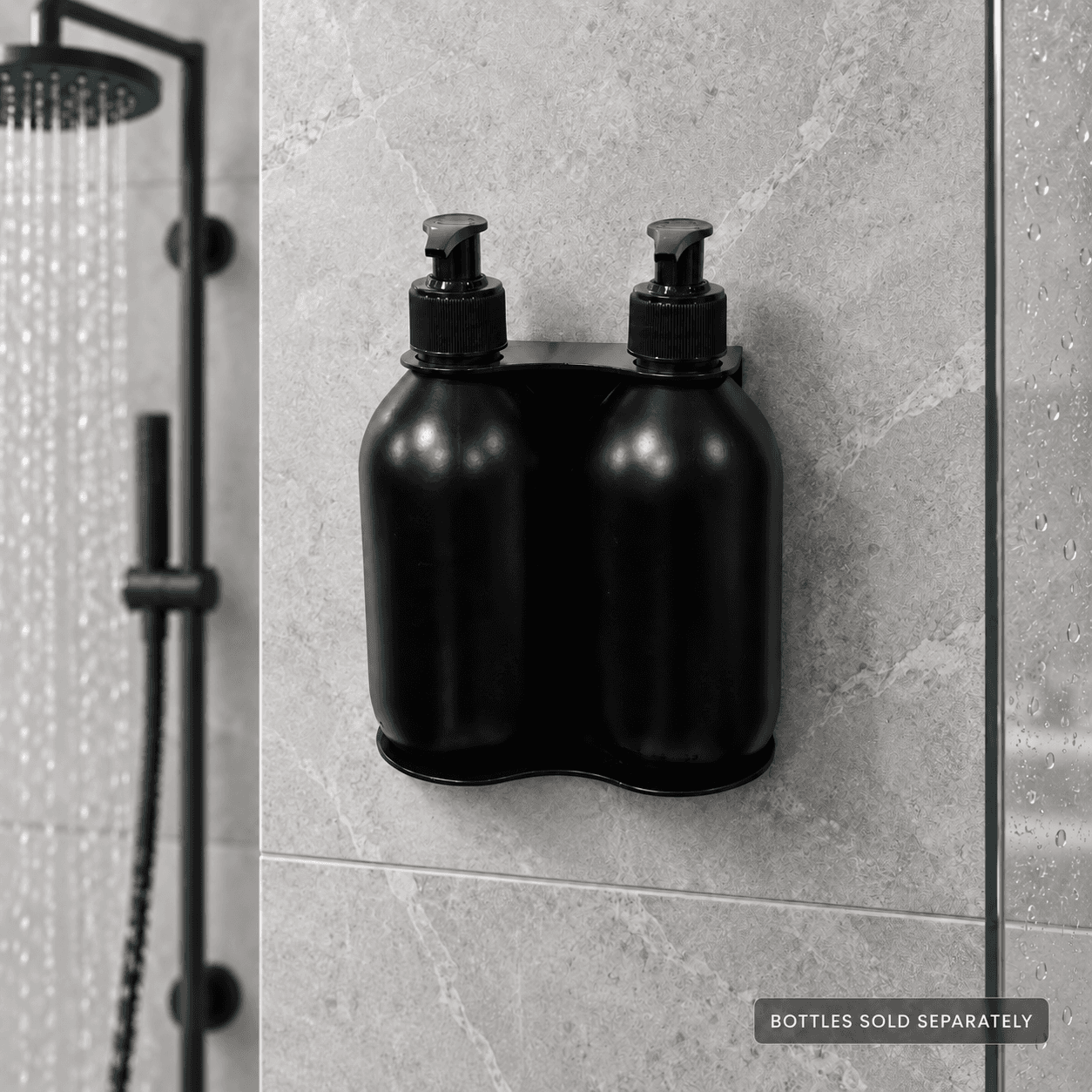 BAÑOX Adjustable Double Locking Dispenser Holder – Black