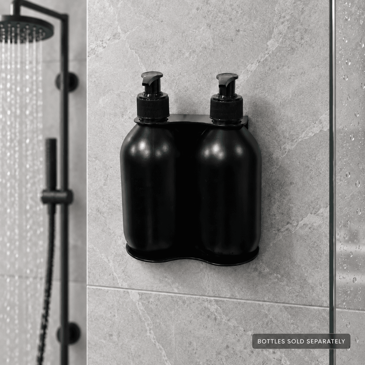 BAÑOX Adjustable Double Locking Dispenser Holder – Black - 1